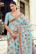 Mint Green Digital Print Saree