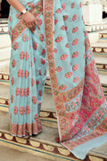 Mint Green Digital Print Saree