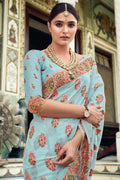Mint Green Digital Print Saree