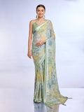 Green Georgette Saree With Blouse Piece