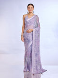 Lavender Georgette Saree With Blouse Piece