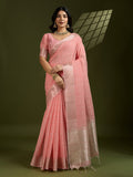 Soft Silk Saree Featuring Beautiful Checks Zari Weaving