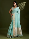Soft Silk Saree Featuring Beautiful Checks Zari Weaving