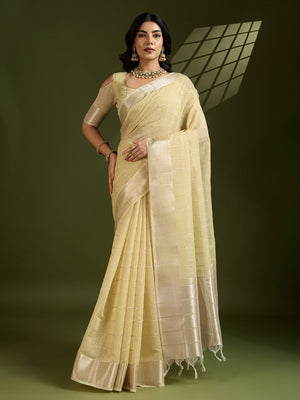 Soft Silk Saree Featuring Beautiful Checks Zari Weaving