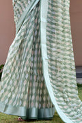 Pastel Blue Organza Saree