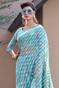 Sky Blue Organza Saree