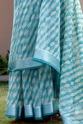 Sky Blue Organza Saree