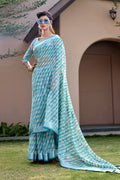 Sky Blue Organza Saree