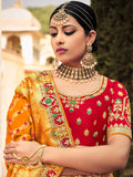 Pink And Yellow Lehenga Choli