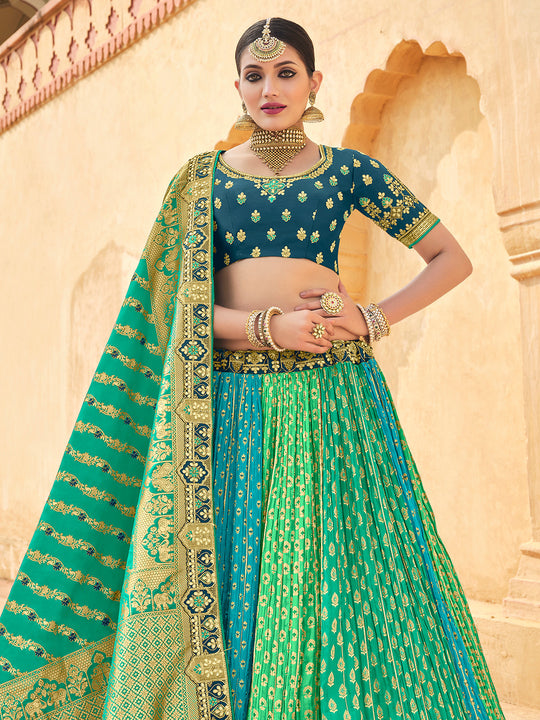 Multi Green Lehenga Choli