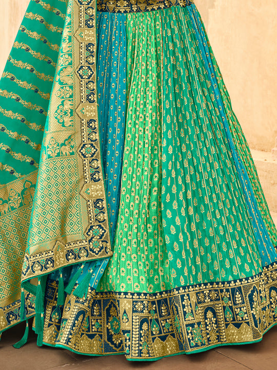 Multi Green Lehenga Choli