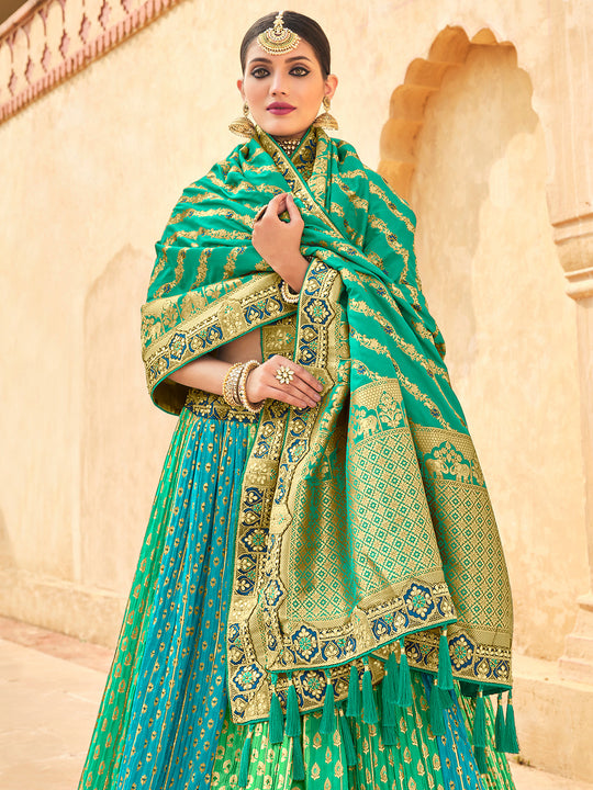 Multi Green Lehenga Choli