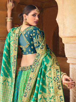 Multi Green Lehenga Choli