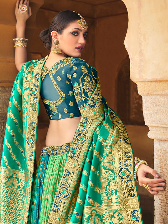 Multi Green Lehenga Choli