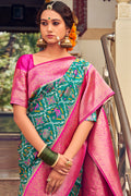 Seafoam Green Patola Saree