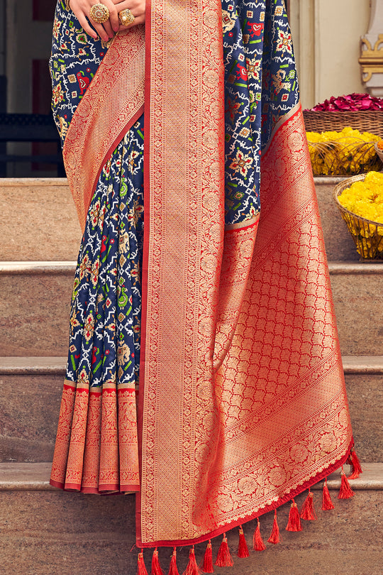 Indigo Blue Patola Saree