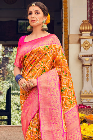 Sunset Orange Patola Saree