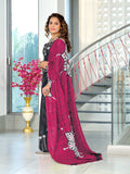 Black Hand Block Print Mulmul Cotton Saree With Blouse Piece