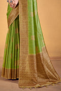 Pear Green Cotton Silk Saree