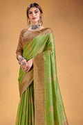 Pear Green Cotton Silk Saree
