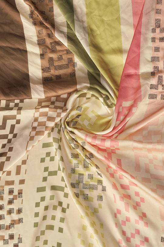 Chicku Beige Dola Silk Saree