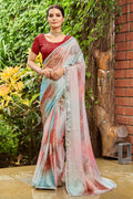 Multicolor Satin Saree