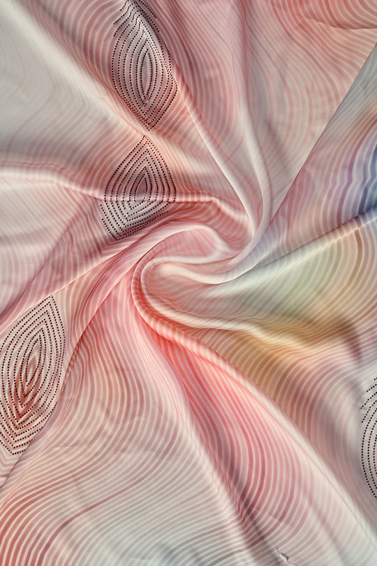 Multicolor Satin Saree