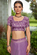 Light Purple Satin Saree
