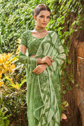 Sage Green Satin Saree