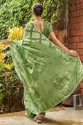 Sage Green Satin Saree