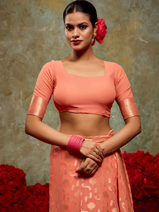 Georgette Banarasi Saree With Blouse Piece