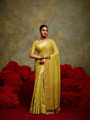 Georgette Banarasi Saree With Blouse Piece