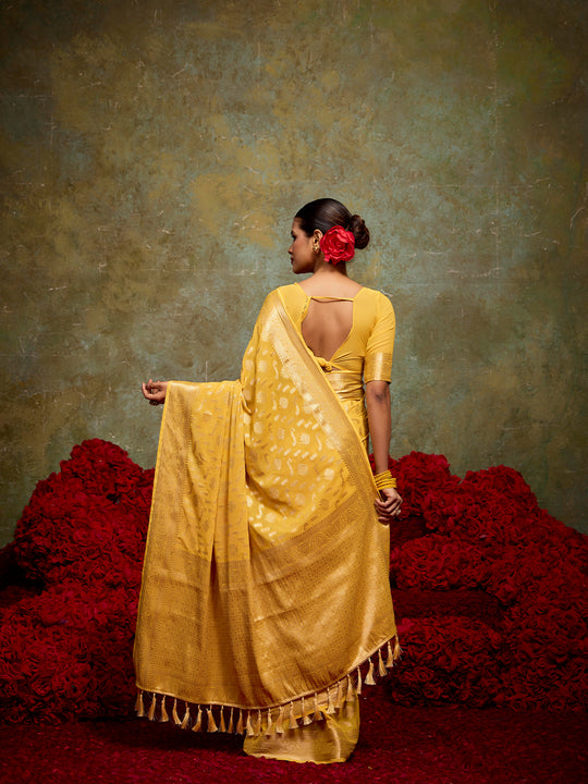 Georgette Banarasi Saree With Blouse Piece