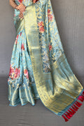 Powder Blue Digital Print Saree
