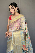 Coin Grey Digital Print Saree