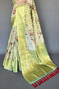 Pista Green Digital Print Saree