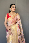 Pastel Purple Digital Print Saree