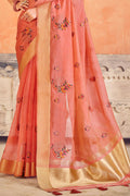 Thulian Pink Organza Saree