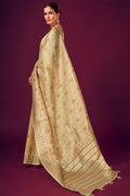 Tan Beige Cotton Saree