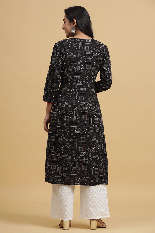 Women Black Off-White Kurta with Palazzos