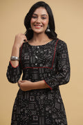 Women Black Off-White Kurta with Palazzos