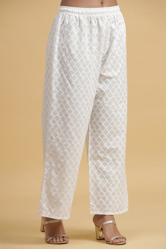 Women Black Off-White Kurta with Palazzos