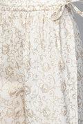 Women Pink & Golden Printed Straight Kurta