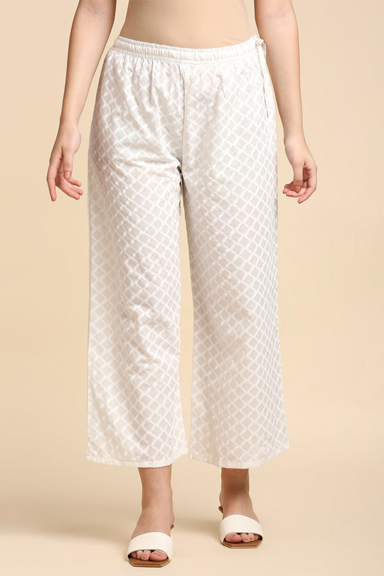 Black & Off-White Printed Kurta set