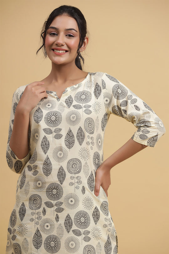 Off White Black Printed Night suit