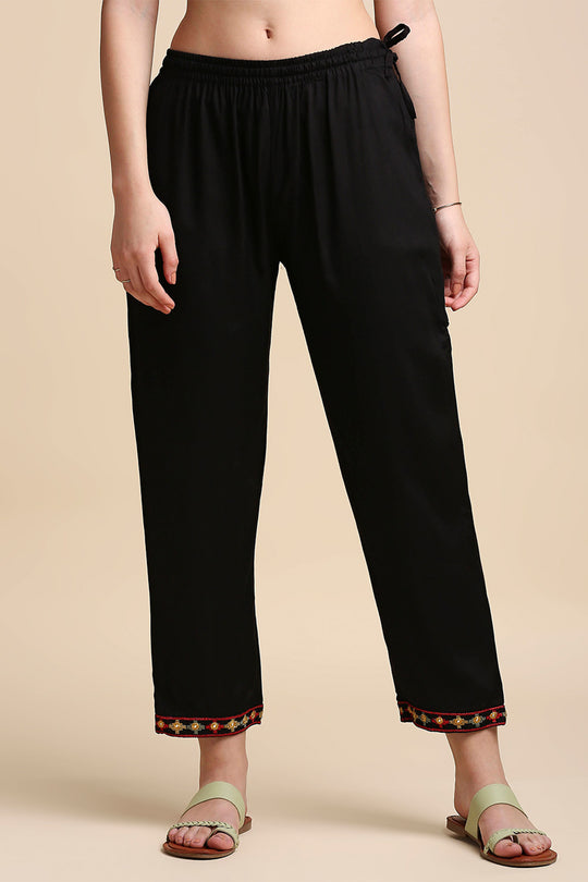 Black Red Embroidered Kurta set