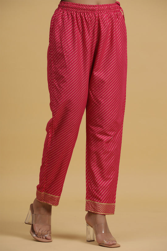 Peach-Coloured Pink Printed Kurta set