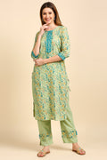 Green & Blue Printed Kurta set