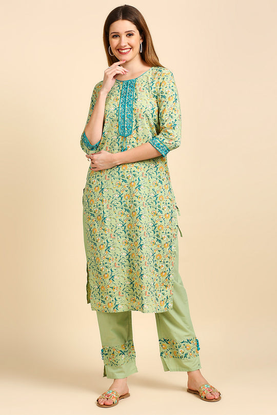 Green & Blue Printed Kurta set
