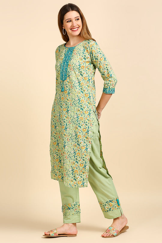 Green & Blue Printed Kurta set